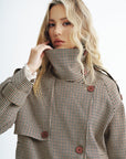 Henley | Vintage Plaid Cropped Trench Coat 3