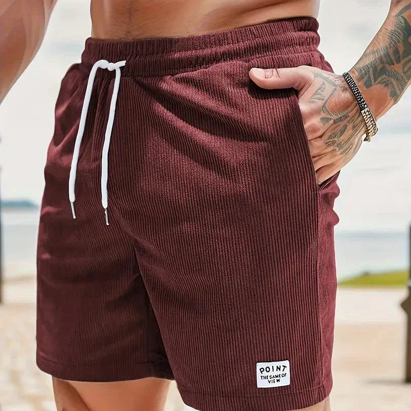 Herren Cordshorts Leicht Stretch Zeitlose Ästhetik Polyester Kurze Hosen 2