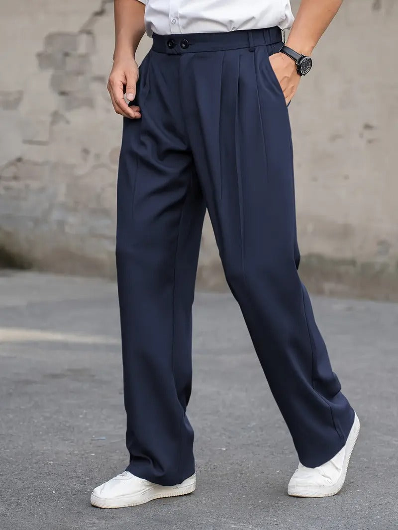 Herren Hose Bequem Atmungsaktives Gewebe Locker Schnitt 6