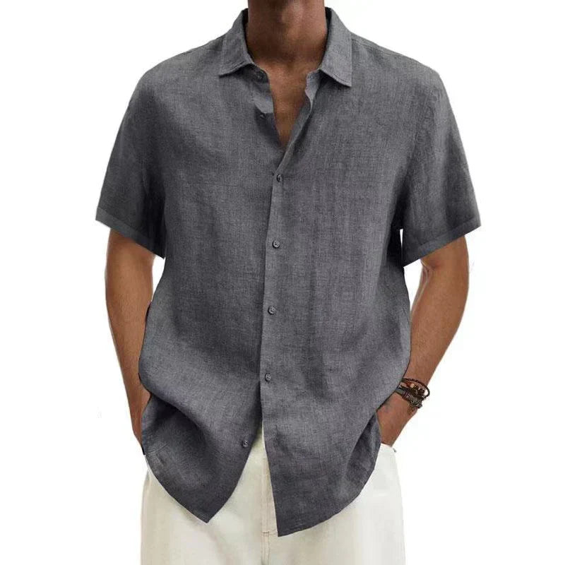 Herren Leinenhemd Klassischer Schnitt Atmungsaktiv 100% Leinen für Stil und Komfort 3