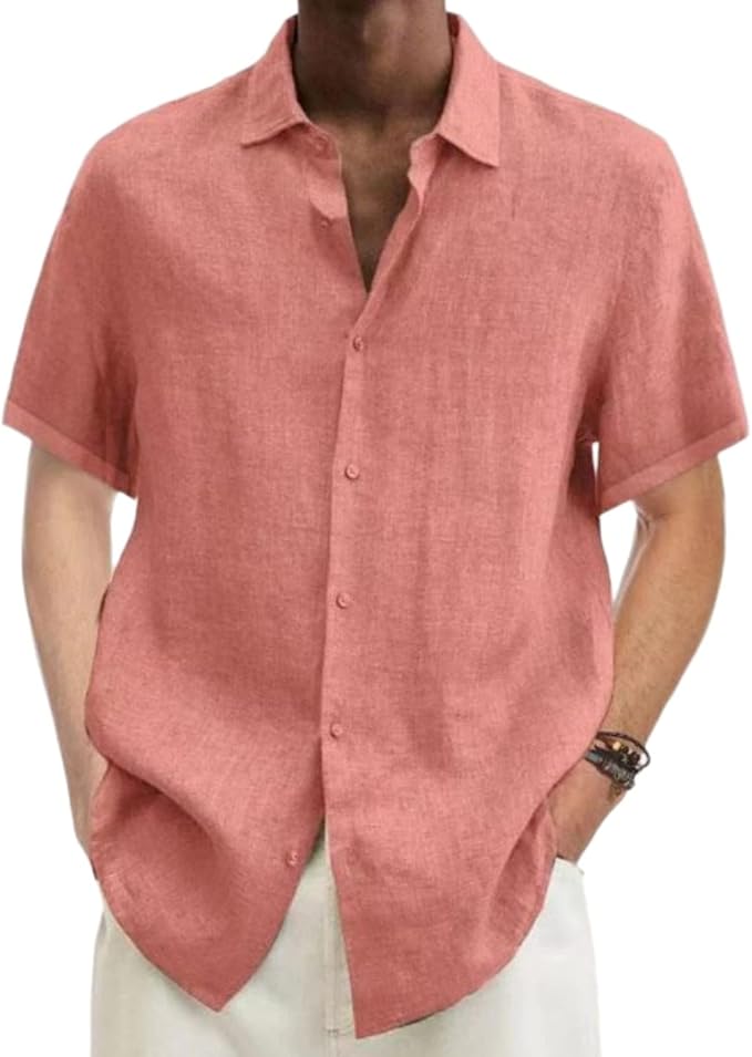Herren Leinenhemd Klassischer Schnitt Atmungsaktiv 100% Leinen für Stil und Komfort 4
