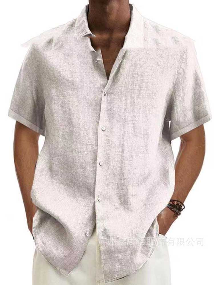 Herren Leinenhemd Klassischer Schnitt Atmungsaktiv 100% Leinen für Stil und Komfort 7