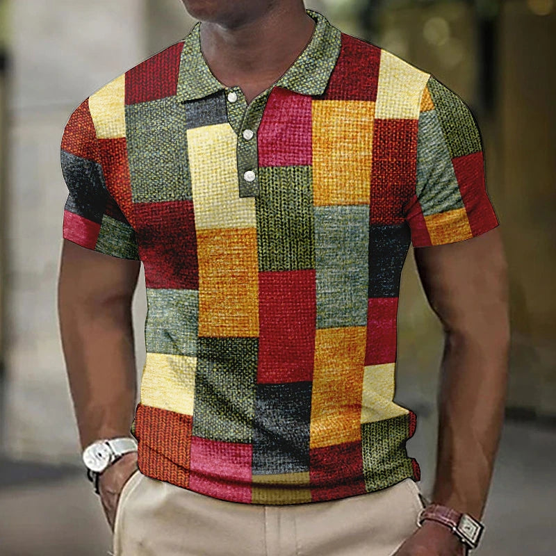 Herren Polohemd Kurzarm Mehrfarbig Atmungsaktives 100% Baumwolle Regular Fit 5