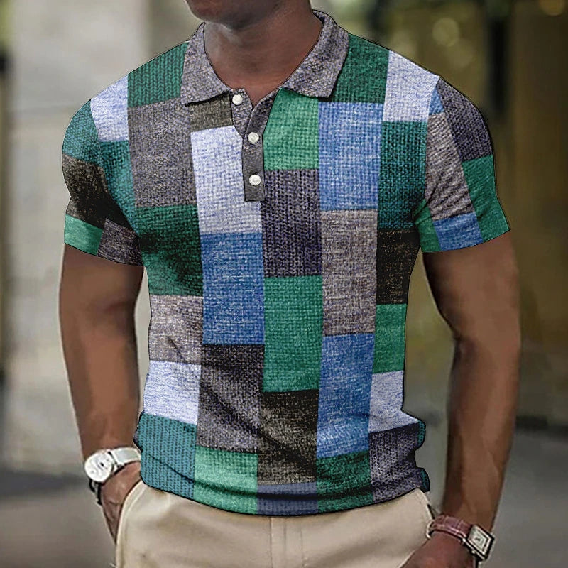 Herren Polohemd Kurzarm Mehrfarbig Atmungsaktives 100% Baumwolle Regular Fit 7