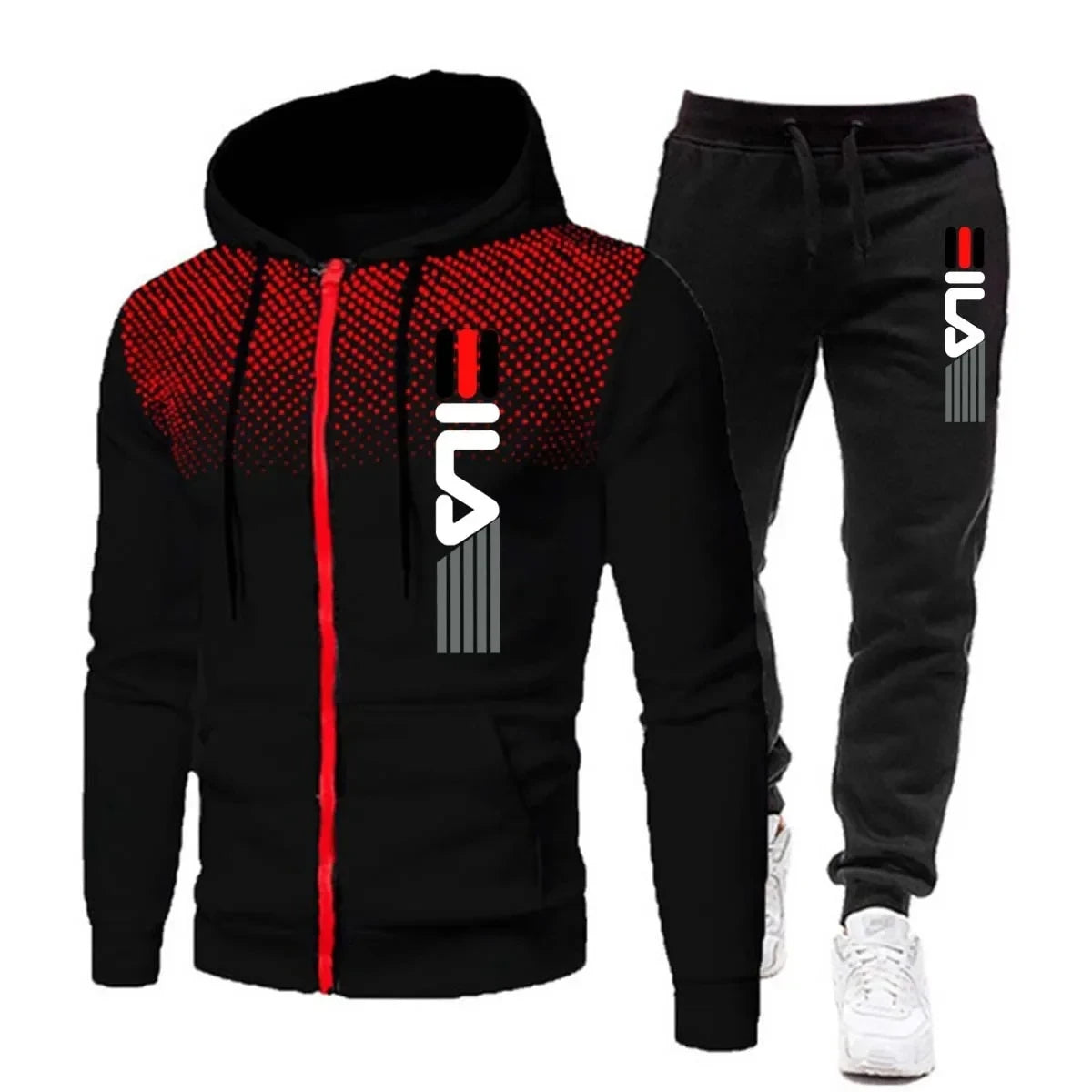 Herren Trainingsanzug Atmungsaktiv Schnell Trocknend Sportlich Elegant 2