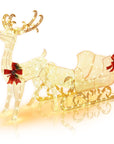 HolidayDeer – Lighted Christmas Reindeer with Santa's Sleigh and 215 Lights 0