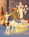 HolidayDeer – Lighted Christmas Reindeer with Santa's Sleigh and 215 Lights 1