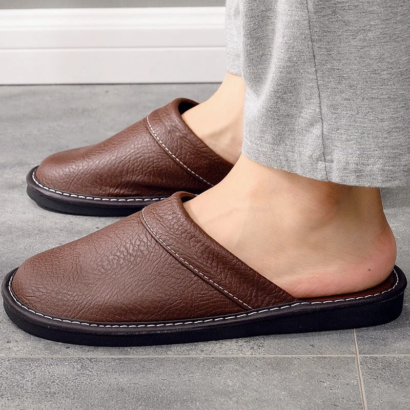 HugoLux | Comfy Elegant Vegan Leather House Slippers for Men and Women 2
