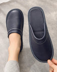 HugoLux | Comfy Elegant Vegan Leather House Slippers for Men and Women 7