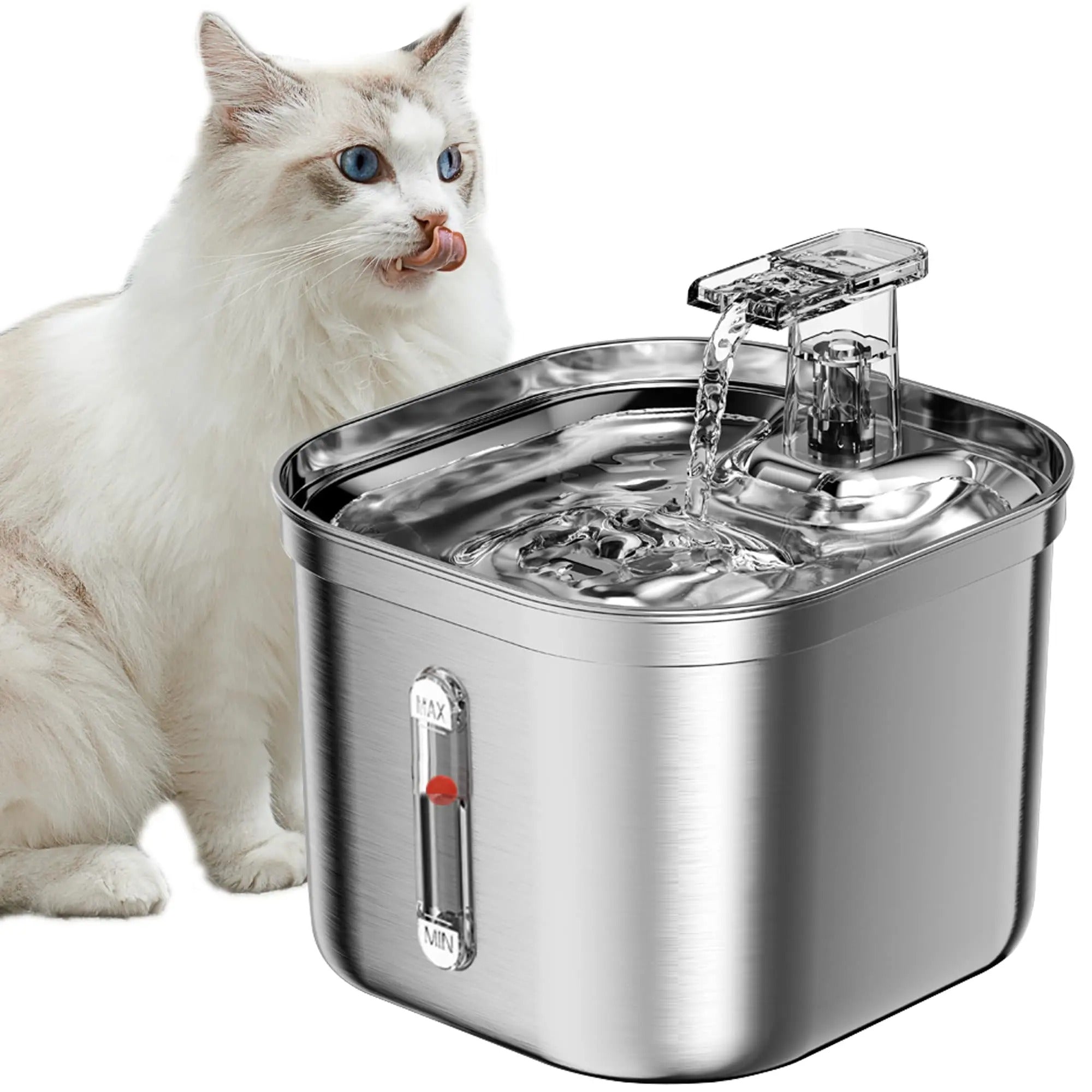 HydraFlow | Sleek Stainless Steel Cat Drinking Fountain for Hydration 0