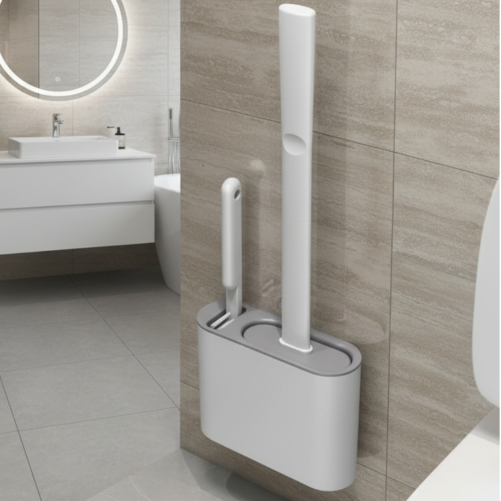 HygieneFlex | Ergonomic Silicone Toilet Brush with Wall Mounted Holder 0