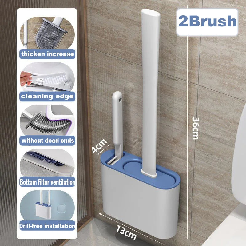 HygieneFlex | Ergonomic Silicone Toilet Brush with Wall Mounted Holder 1