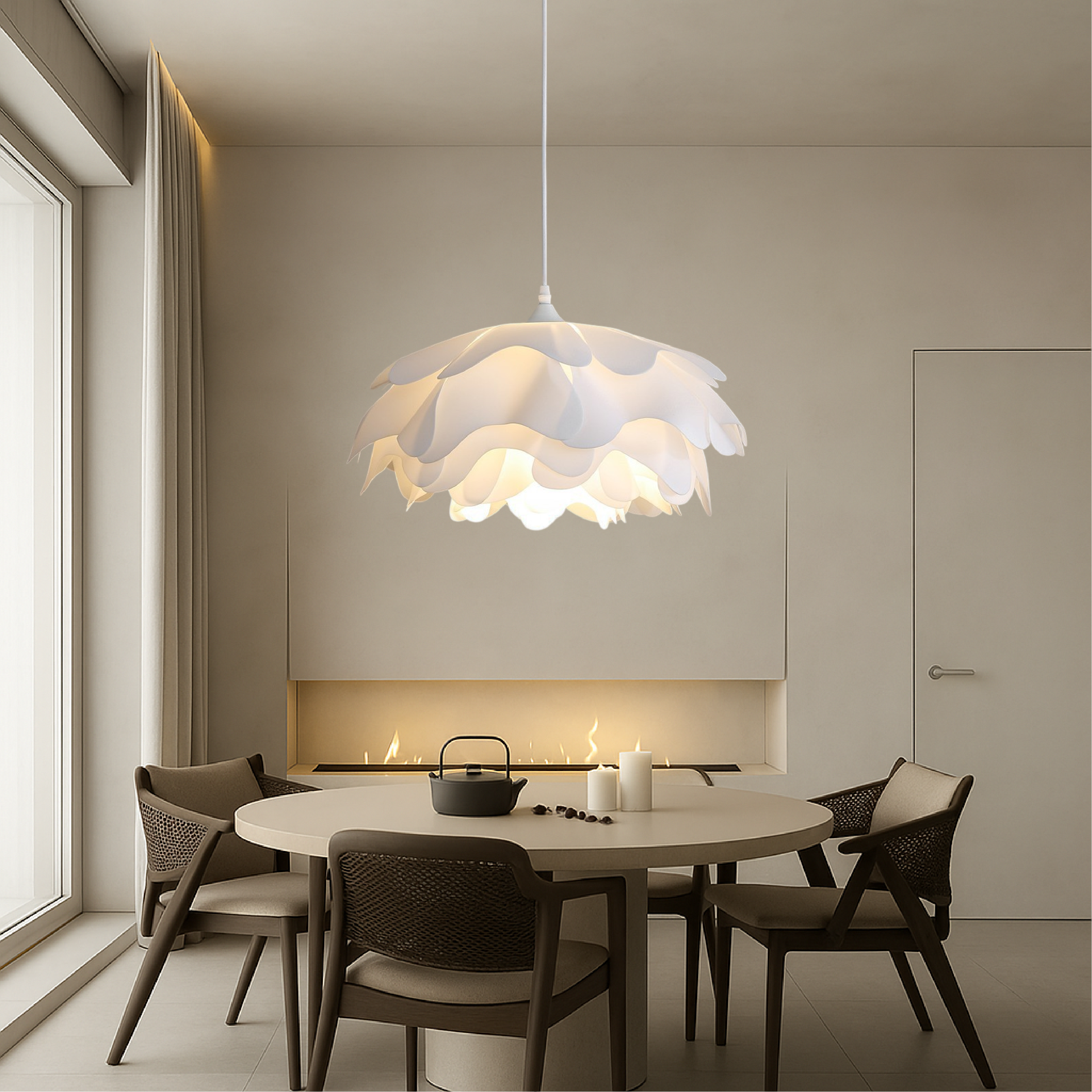 Illuno | Elegant Peony Mud Hanging Lamp 4
