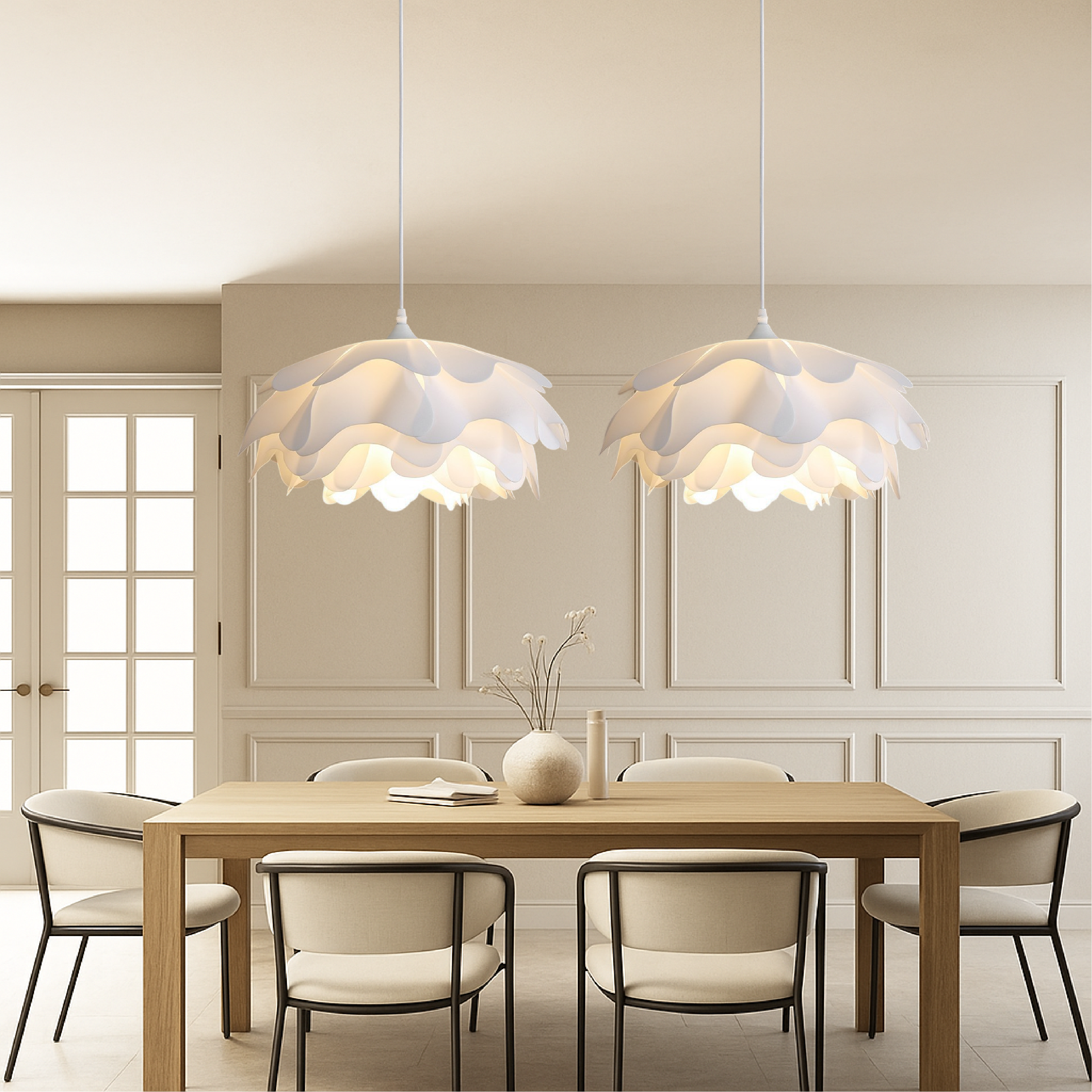 Illuno | Elegant Peony Mud Hanging Lamp 5