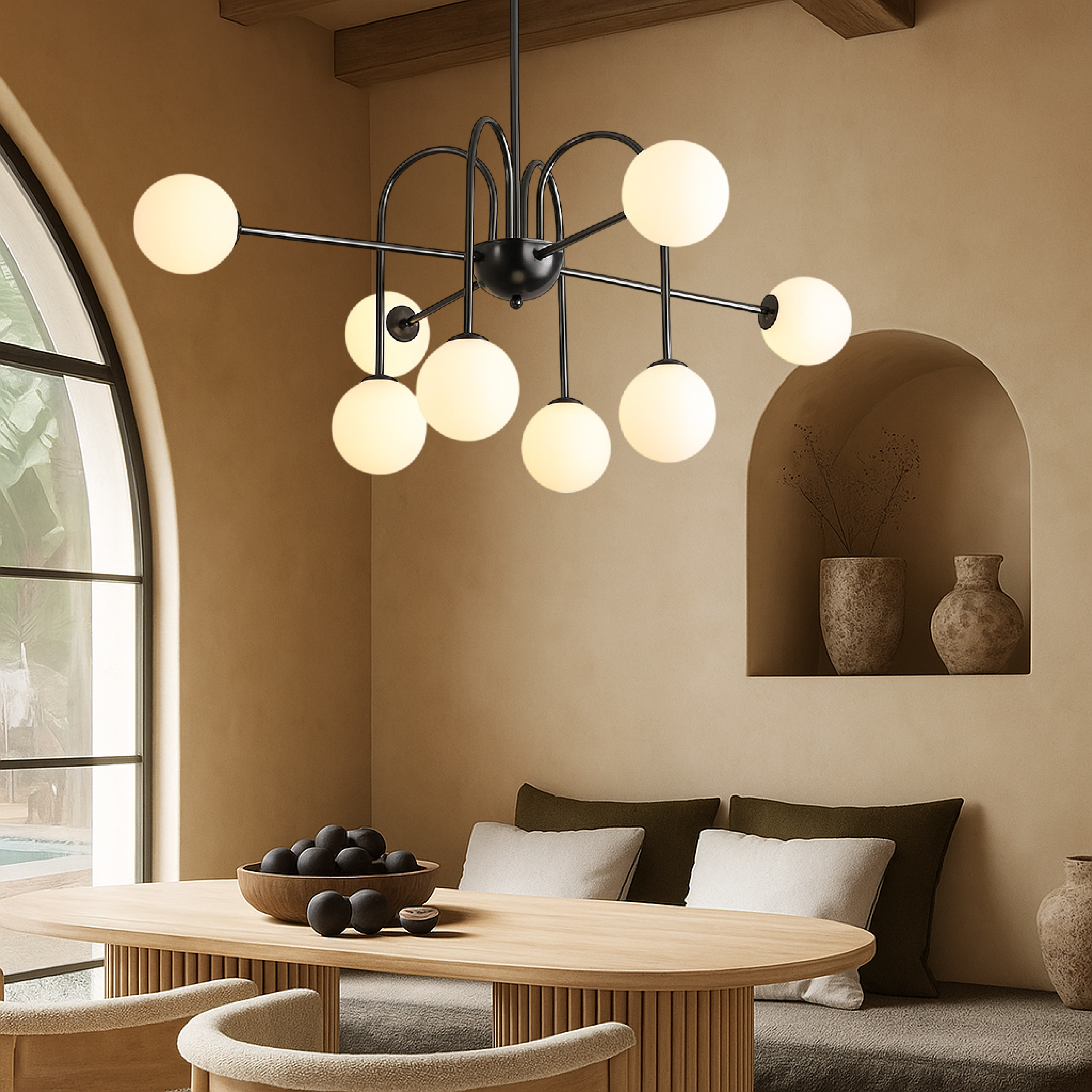 Inlora | Sculptural Art Beam Chandelier for Contemporary Interiors 2