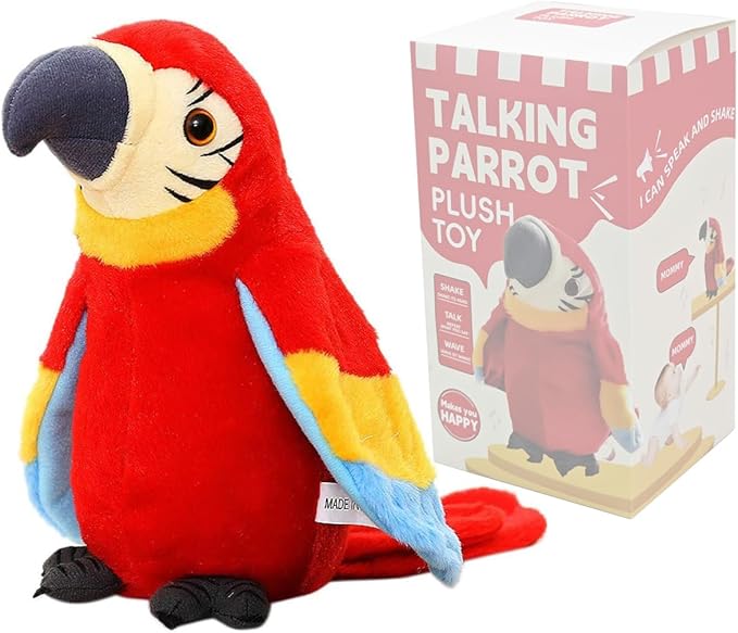 Interactive Talking Parrot Toy for Kids – Language Development, Movable Wings and Head, Soft Plush 0