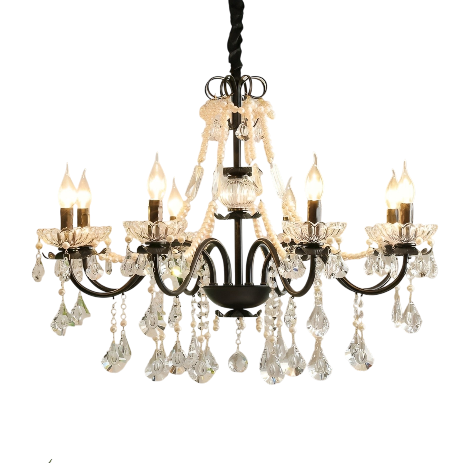 Iris | Sophisticated Black Crystal French Chandelier 0