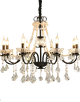 Iris | Sophisticated Black Crystal French Chandelier 0