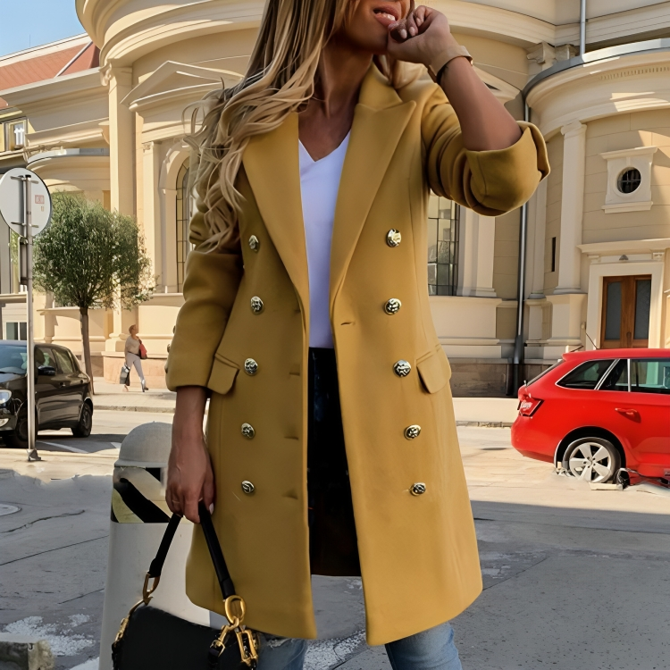 Isolde | Chic Women's Long Winter Coat with Elegant Double-Breasted Fit 1