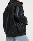 Ivana | Stylish Oversized Leather Bomber Jacket for Women - Effortless Fashion 0