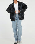 Ivana | Stylish Oversized Leather Bomber Jacket for Women - Effortless Fashion 1