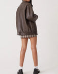 Ivana | Stylish Oversized Leather Bomber Jacket for Women - Effortless Fashion 5