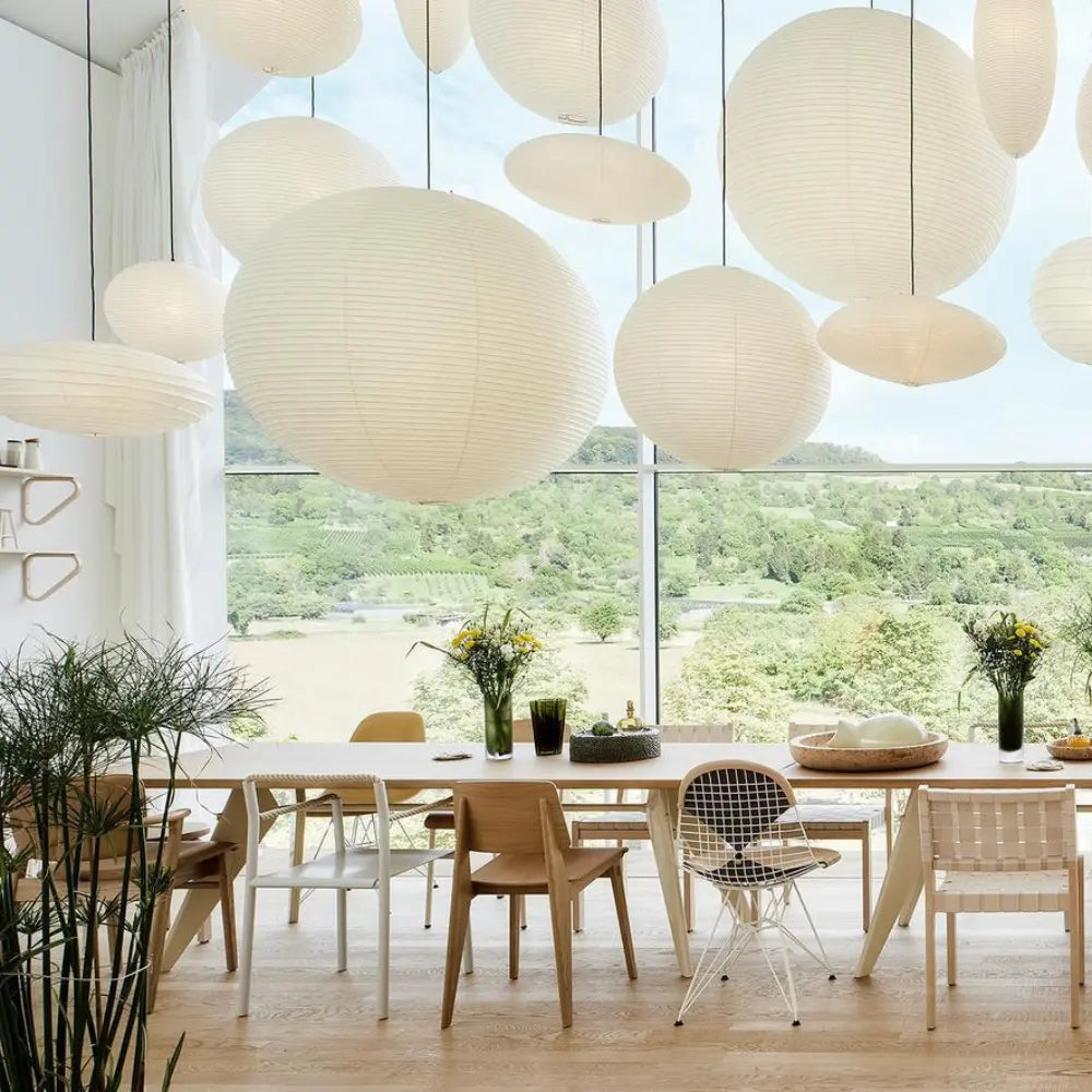 Japanese Harmony Pendant Light – Adjustable Height Mulberry Paper Hanging Light for Kitchen and Living Room Decor 6