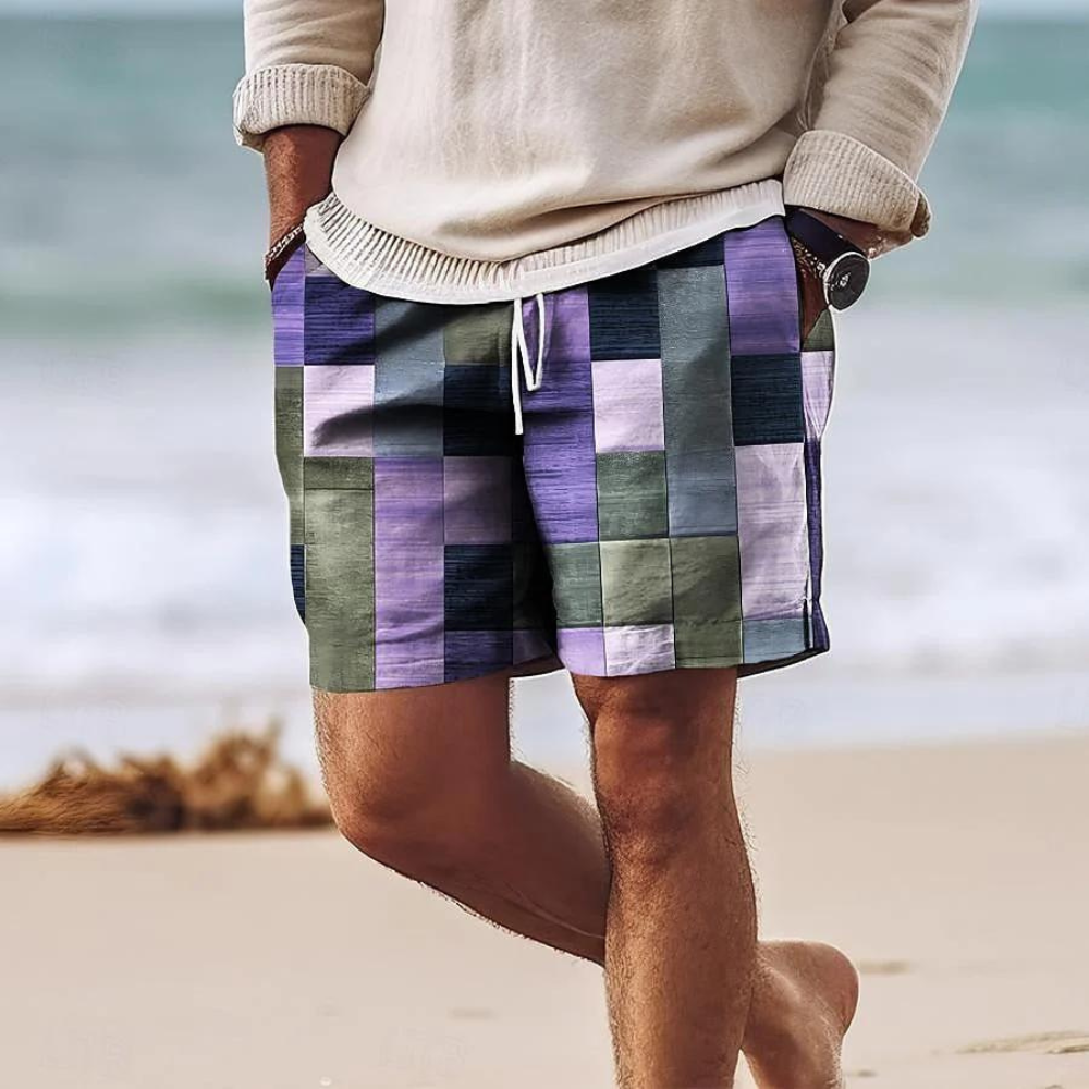 Jason | Trendy Geometric Print Mens Summer Shorts 4