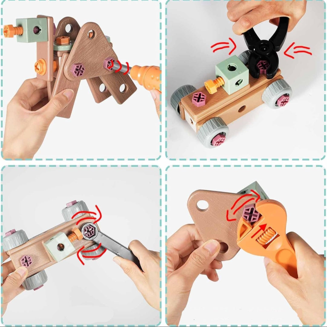 Kids Construction Tool Set – Safe Learning Kit for Ages 3+, Includes Hammer, Screwdriver, and Toolbox 1