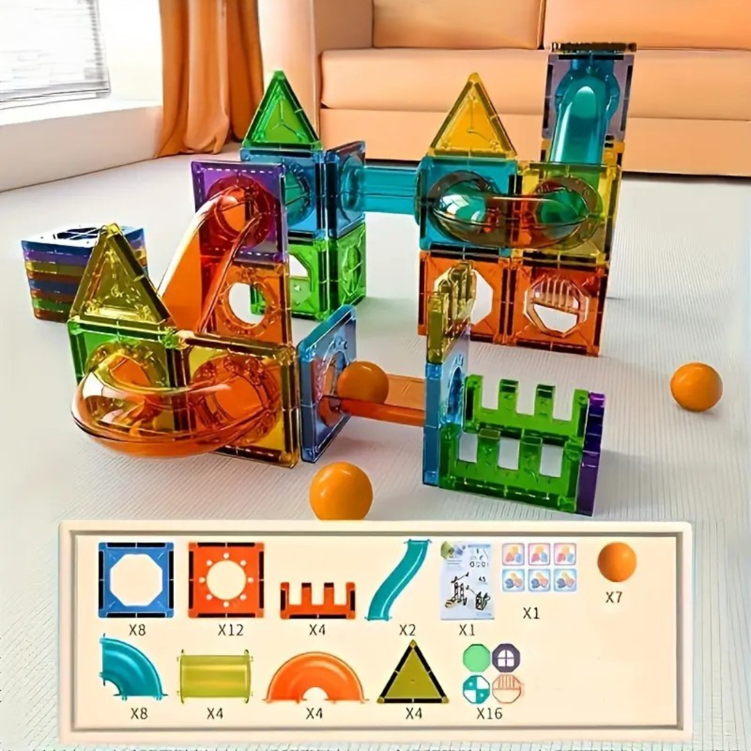 Kids Construction Toy Magnetic 69-Piece Set BPA-Free with LED Lights 2