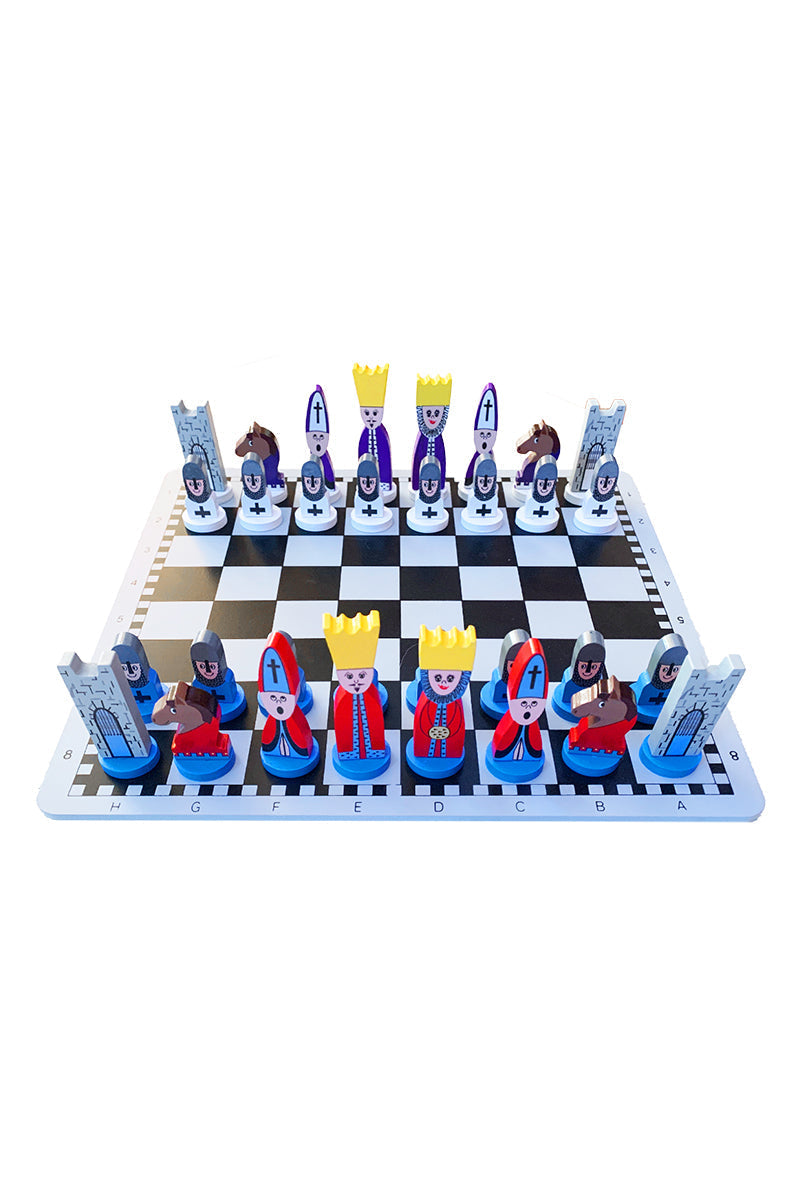 Kids Wooden Chess Set - Fun Learning Tool for Strategic Thinking - 30x30 cm with Chess Pieces 0