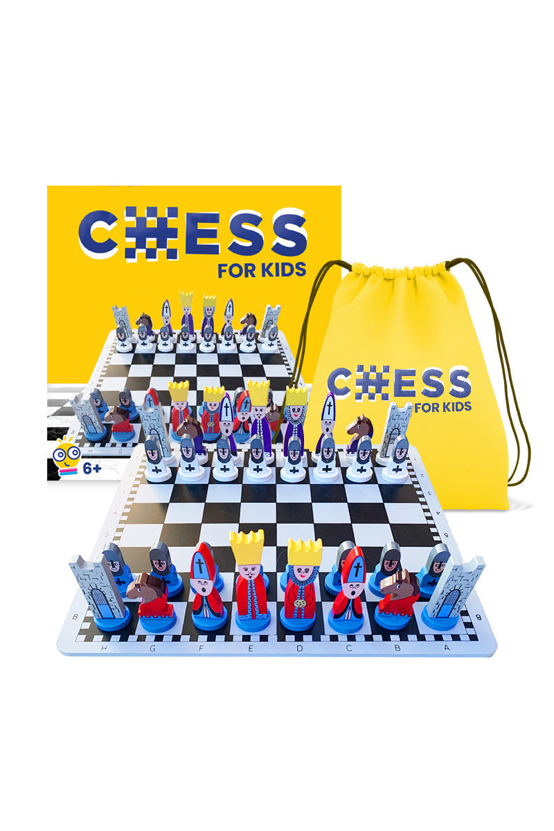 Kids Wooden Chess Set - Fun Learning Tool for Strategic Thinking - 30x30 cm with Chess Pieces 1