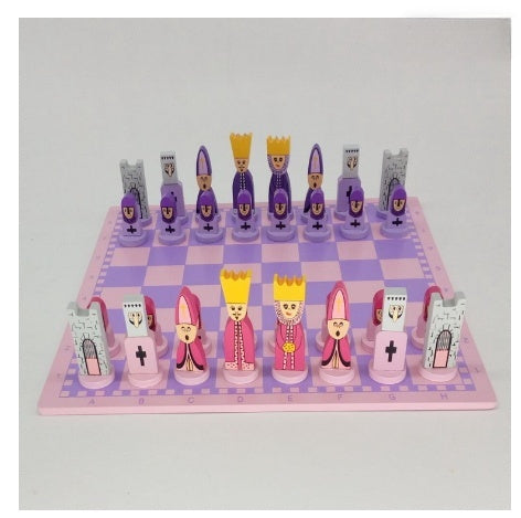 Kids Wooden Chess Set - Fun Learning Tool for Strategic Thinking - 30x30 cm with Chess Pieces 5