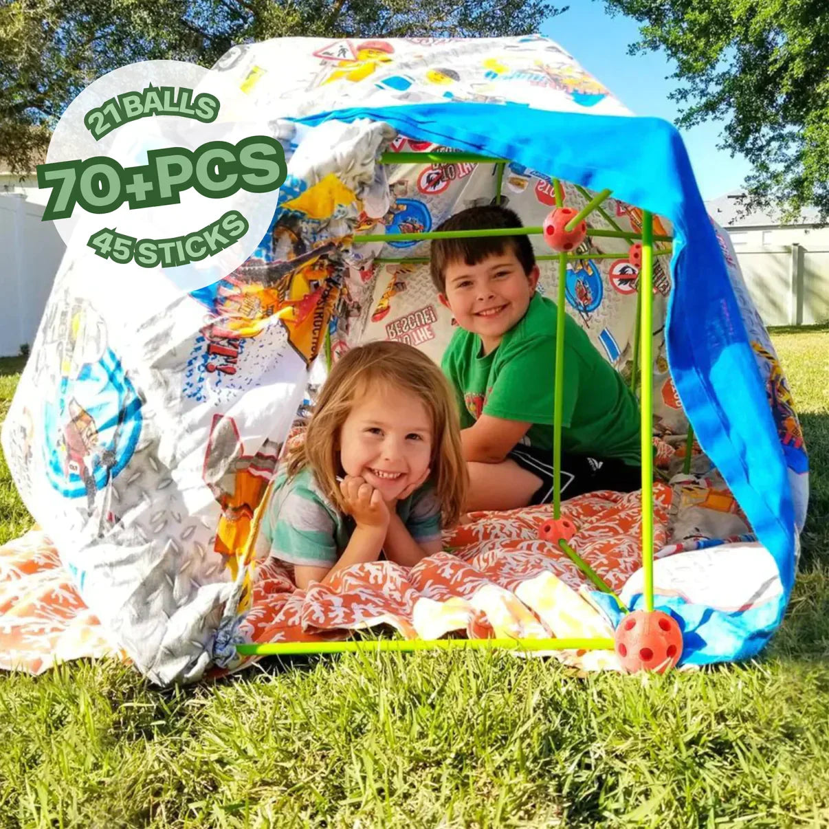 Kids' Building Set - Creative Forts & Tents - Fun Educational Plastic Toy! 4