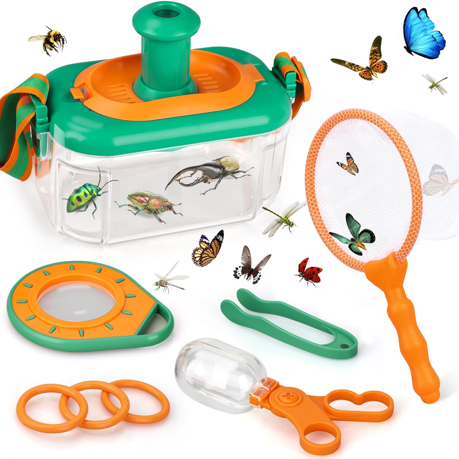 Kids' Insect Exploration Set - Safe Plastic with Magnifying Glass and Terrarium 0
