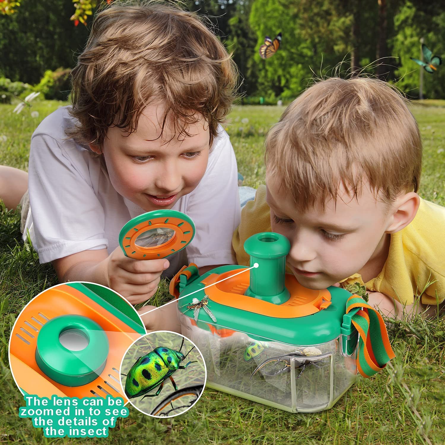 Kids' Insect Exploration Set - Safe Plastic with Magnifying Glass and Terrarium 2