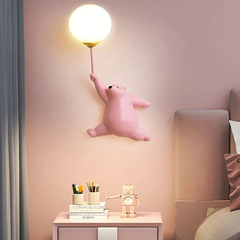 Kids’ Wall Lamp Cartoon Design Soft Light Durable Resin 0
