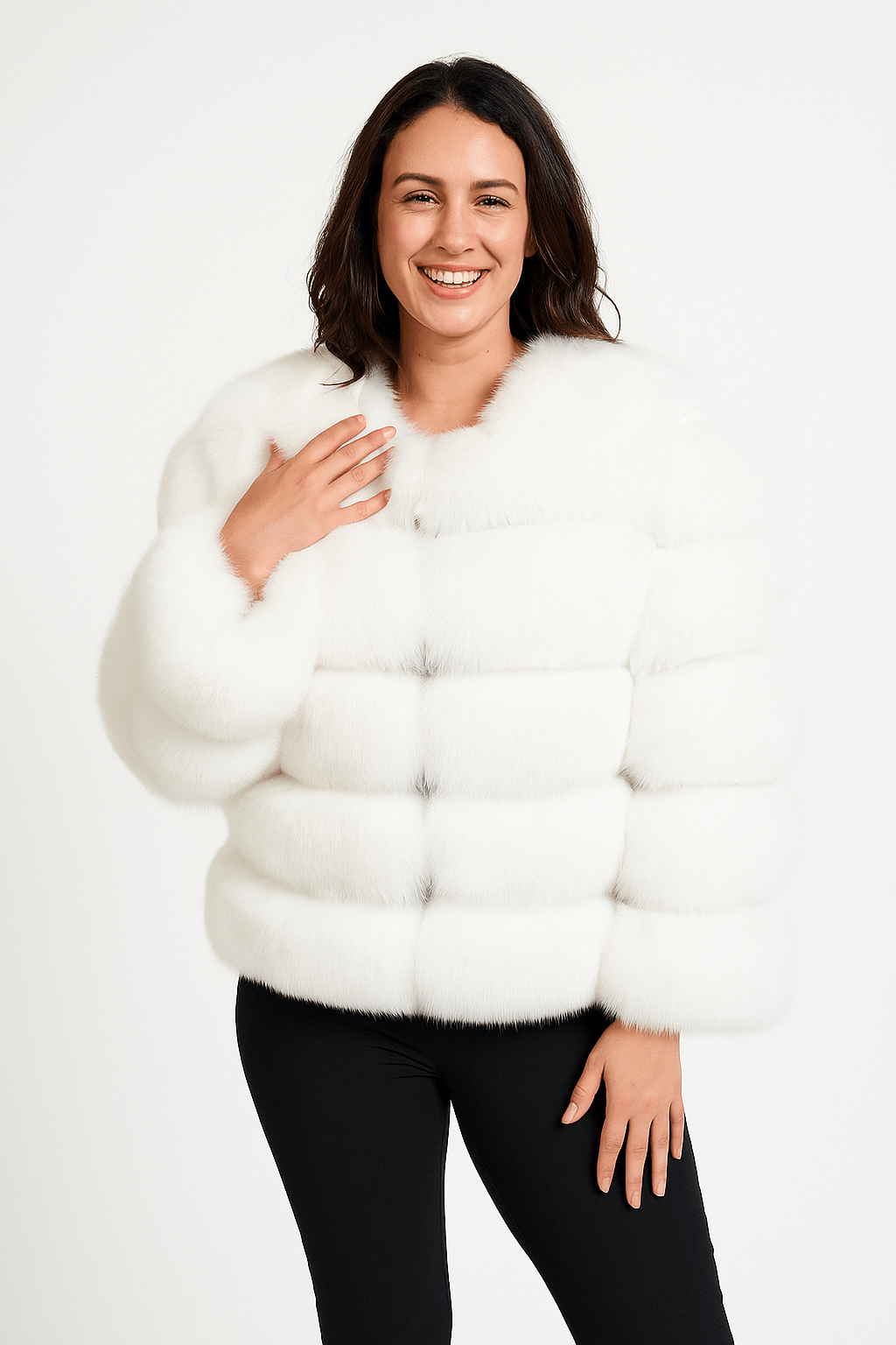 Kirsten | Women&#39;s Short Fluffy Faux Fur Winter Jacket 10