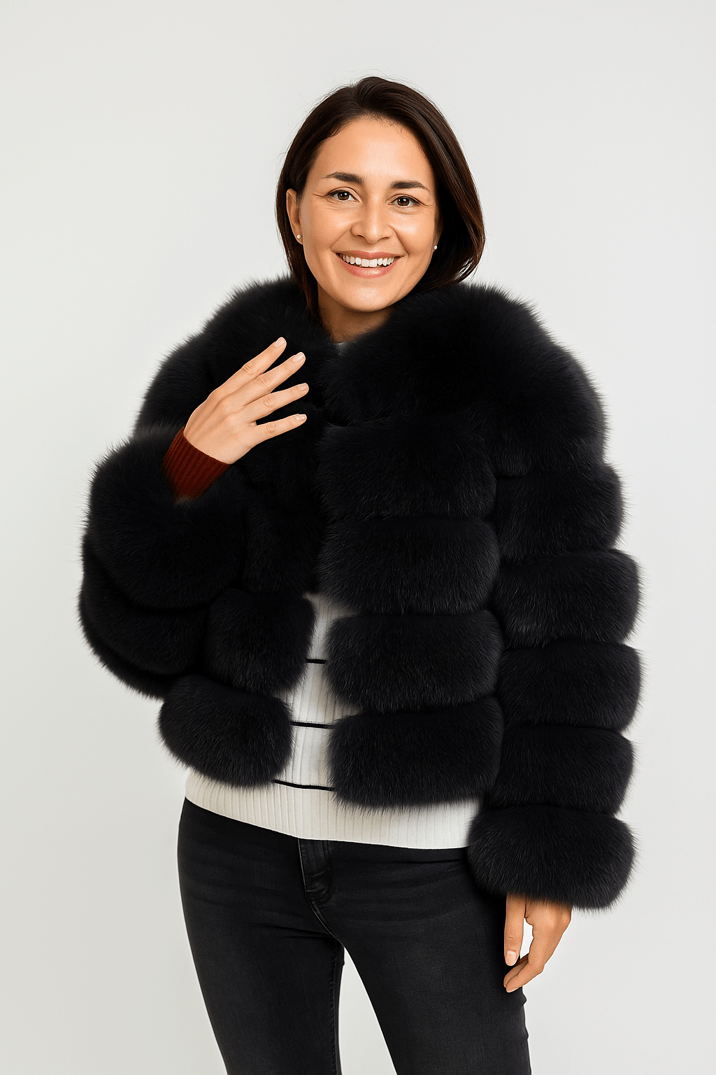 Kirsten | Women&#39;s Short Fluffy Faux Fur Winter Jacket 14