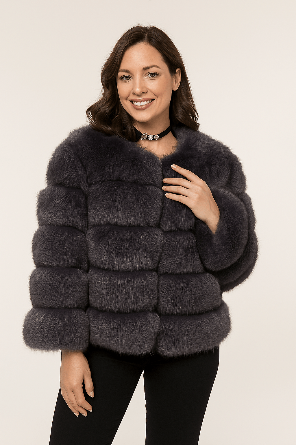 Kirsten | Women&#39;s Short Fluffy Faux Fur Winter Jacket 22