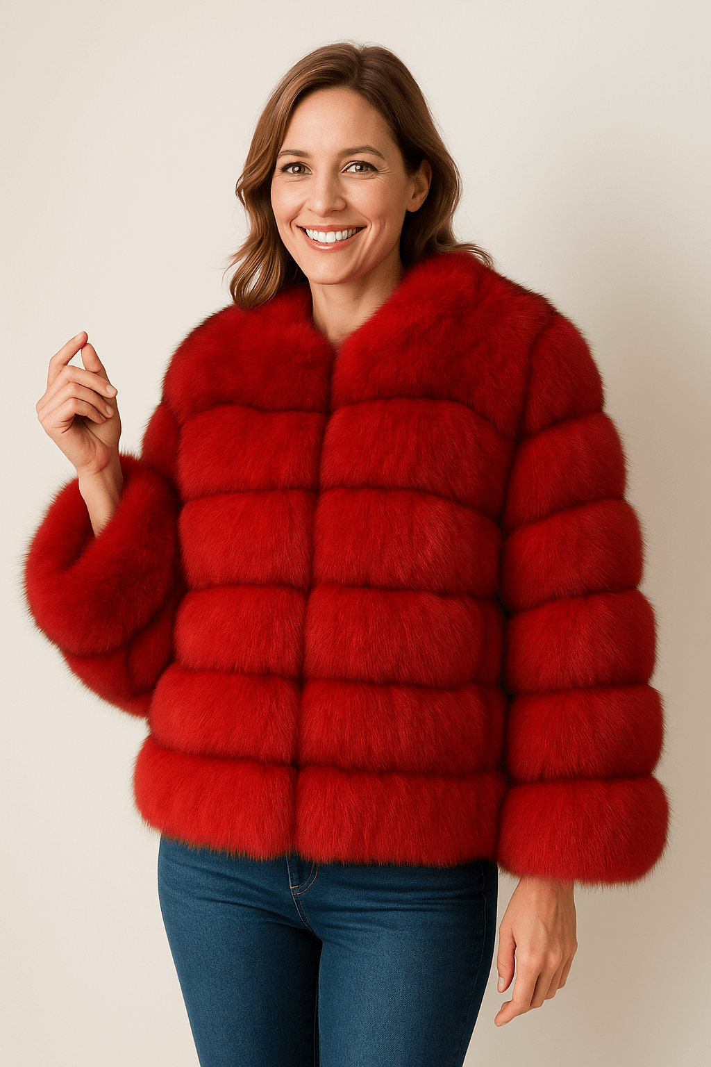 Kirsten | Women&#39;s Short Fluffy Faux Fur Winter Jacket 8