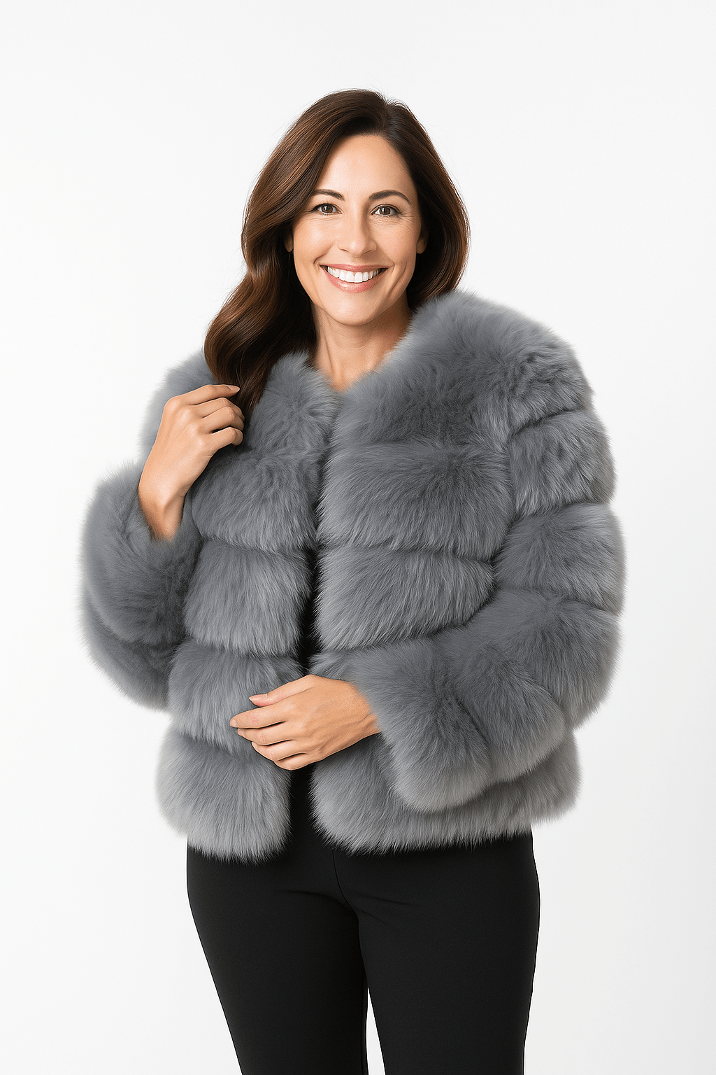 Kirsten | Women&#39;s Short Fluffy Faux Fur Winter Jacket 9