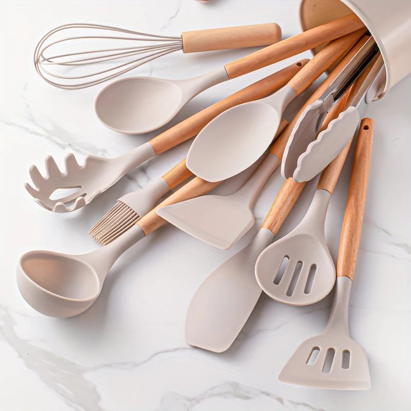Kitchen Utensils Set Silicone Non-Stick Cooking Tools 0