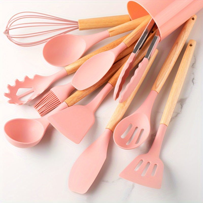 Kitchen Utensils Set Silicone Non-Stick Cooking Tools 7