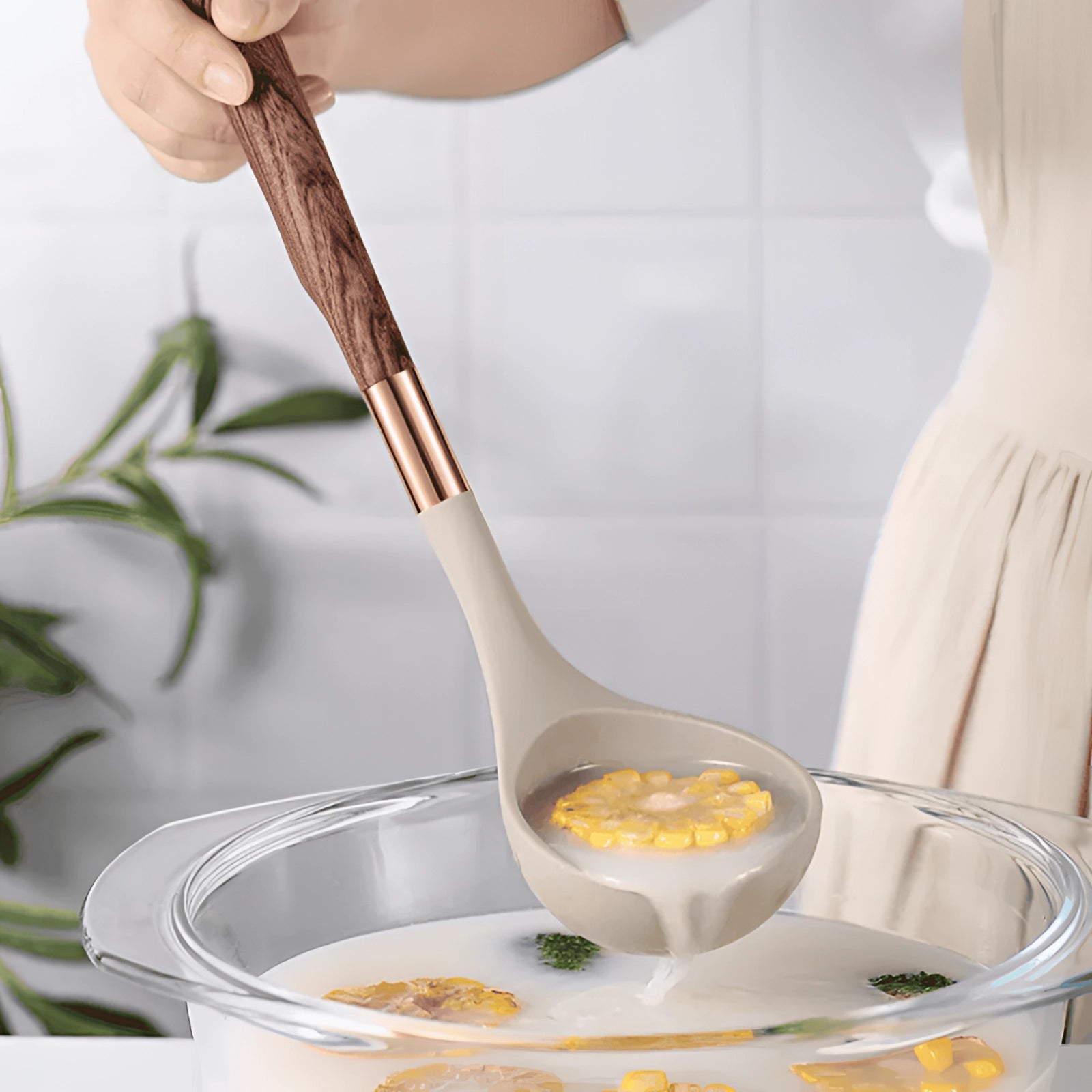 Kitchen Utensils Set Silicone Wood Cooking Tools 2