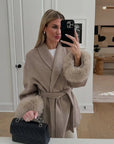 Lace-Up Elegant Women's Coat – Stylish Winter Coat for Cold Weather, Knee-Length, Multiple Colors 3