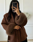 Lace-Up Elegant Women's Coat – Stylish Winter Coat for Cold Weather, Knee-Length, Multiple Colors 6