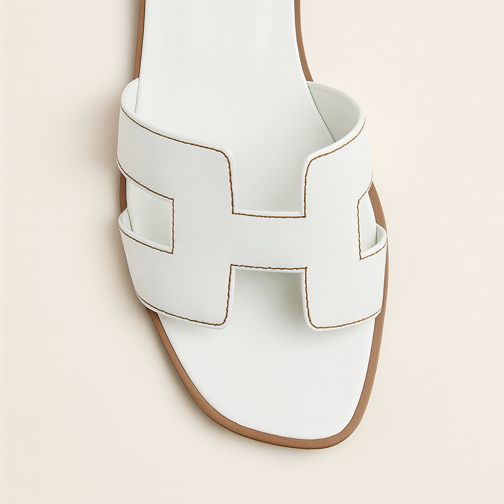 Leather Flat Sandals for Women with Adjustable Cut Out Straps – Comfortable Everyday Footwear 3