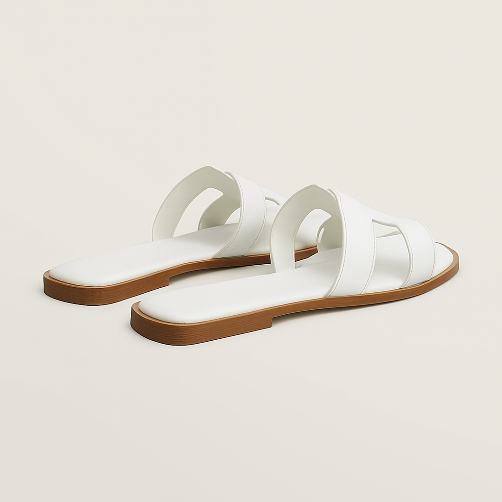 Leather Flat Sandals for Women with Adjustable Cut Out Straps – Comfortable Everyday Footwear 4