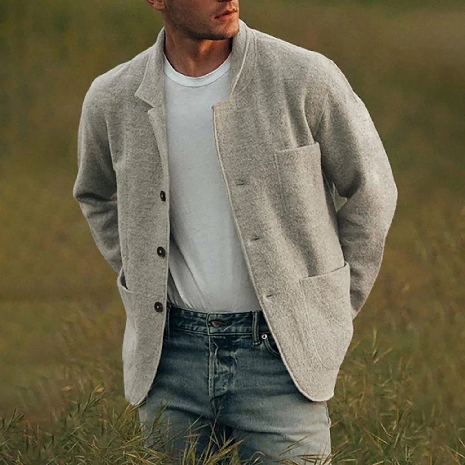 Liam | Grey Casual Men's Blazer Jacket 0